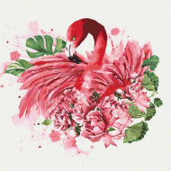 Картина по номерам. Животные, птицы "Грациозный фламинго" KHO4042, 40х40 см                                               