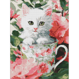 Алмазная мозаика "Цветочный кот" ©art_selena_ua AMO20517, 30х40 см