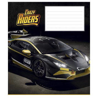 Тетрадь ученическая "Crazy riders" 012-3258C-1 в косую линию, 12 листов
