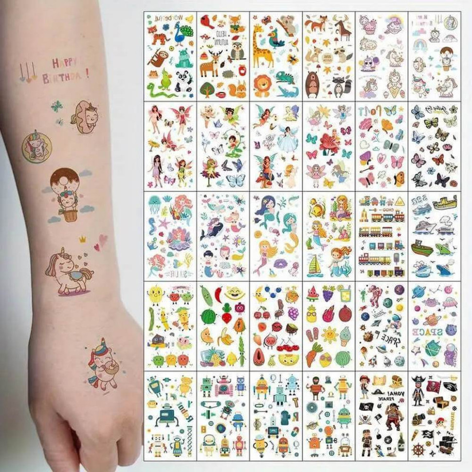 Набор детских временных тату «Для детей» tattoo-kids-mini-set-30 опт, дропшиппинг