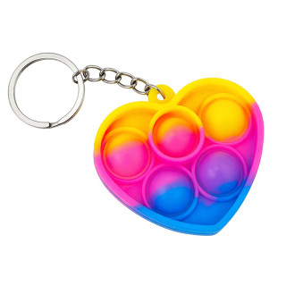 Детский антистресс-брелок Pop It мини Сердце AA3641-10 силикон, 5,5х4,5х1 см