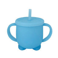 Силіконова чашка-поїлка з кришкою MGZ-0302(Blue) 200 мл