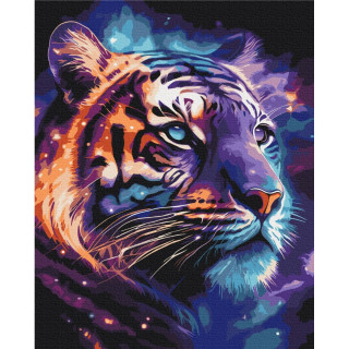 Картина по номерам "Космический тигр" BS53692  Brushme 40х50 см
