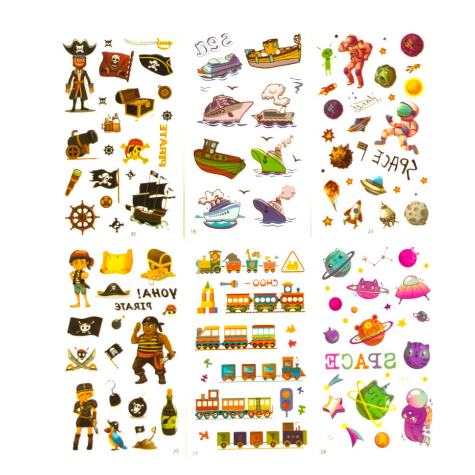 Набір дитячих тимчасових тату «Для хлопчиків» tattoo-kids-mini-set-boys - гурт(опт), дропшиппінг 