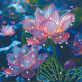 Алмазная мозаика "Лотосы" BH041, 25х25 см