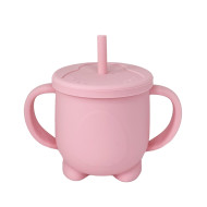 Силіконова чашка-поїлка з кришкою MGZ-0302(Pink) 200 мл