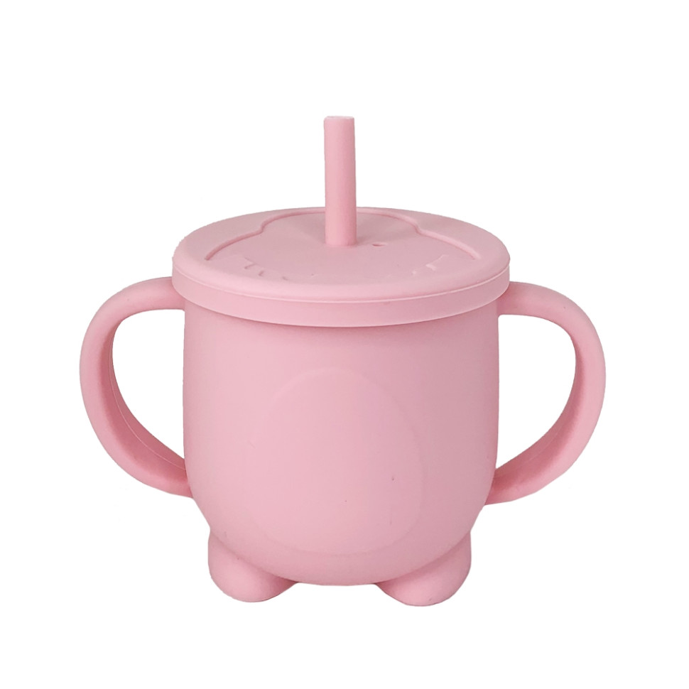 Силиконовая чашка-поилка с крышкой MGZ-0302(Pink) 200 мл опт, дропшиппинг