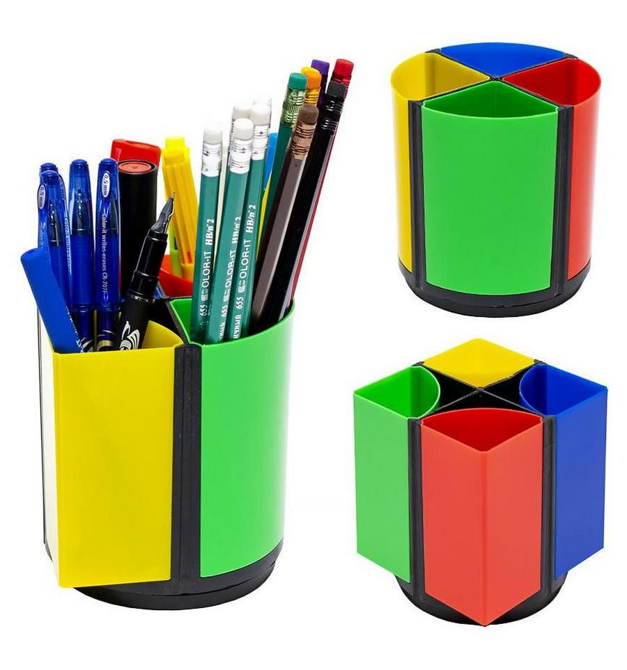 Стакан для ручек COLOR-IT 468 пластиковый 10х10х11 см опт, дропшиппинг
