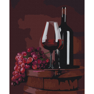 Картина по номерам "Бокал красного" © Valentyna Ivanova Brushme BS53488 40х50 см