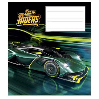 Тетрадь ученическая "Crazy riders" 012-3258C-3 в косую линию, 12 листов