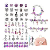 Набор для создания браслетов и подвесок B4343(Purple) с шармами