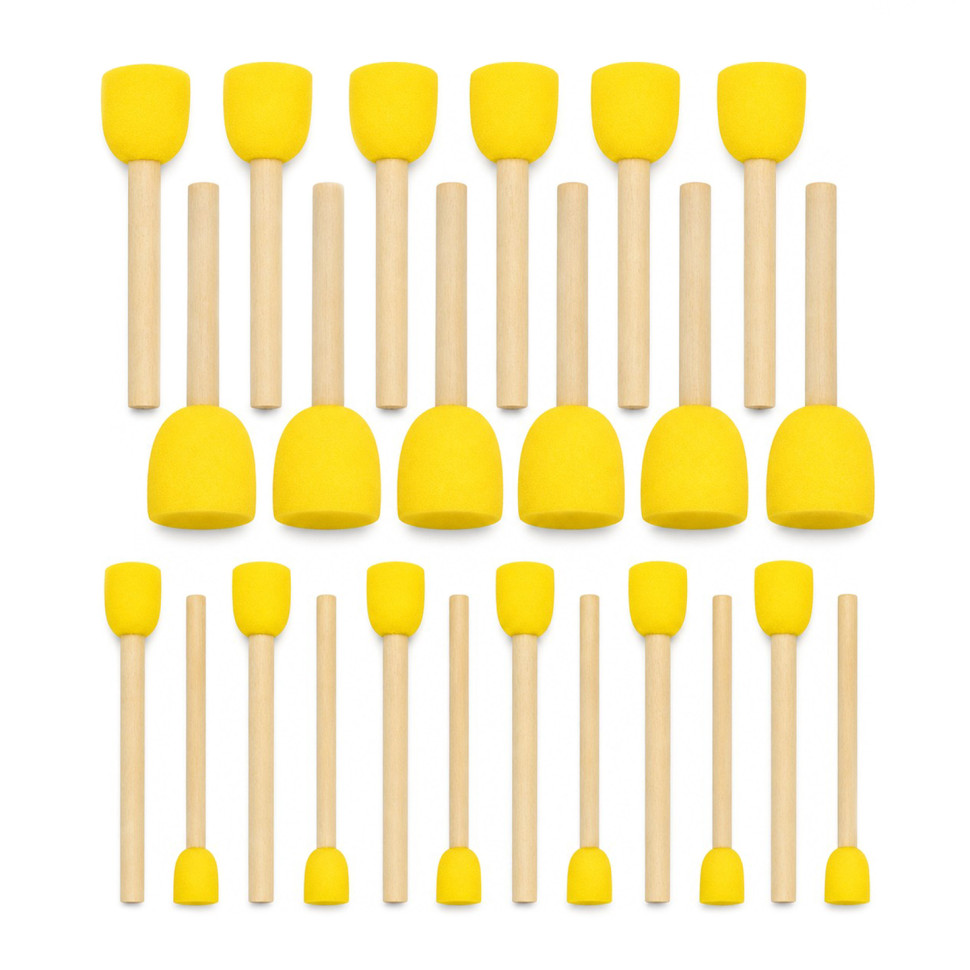 Набір спонжів для декорування та малювання Sponge-24, 1,2 см, 1,5 см, 2,5 см, 3 см, 24 шт - гурт(опт), дропшиппінг