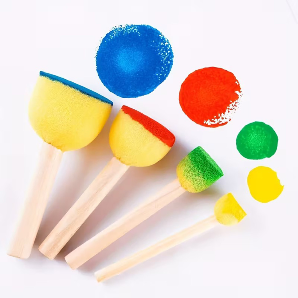 Набір спонжів для декорування та малювання Sponge-24, 1,2 см, 1,5 см, 2,5 см, 3 см, 24 шт - гурт(опт), дропшиппінг