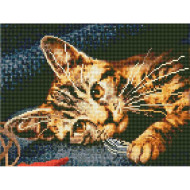 Алмазная мозаика "Ленивый котенок" EJ1222 30х40 см