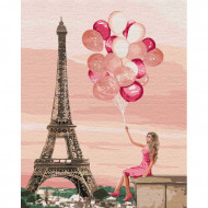Картина по номерам. "Лиловые краски Парижа" 40*50см KHO4761
