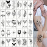 Набор временных тату «Черные мини» black-tattoo-mini-set-30 из 30 черных по 9,5 х 5,5 см опт, дропшиппинг