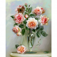 Картина по номерам. Букеты "Хрупкие розы" KHO2034, 40*50 см                                         