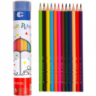 Детские карандаши для рисования "С" 9801-12, 12 цветов в тубусе 