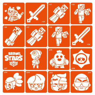 Набор трафаретов для био-тату "Minecraft_Brawl-Stars" Minecraft_Brawl-Stars_16