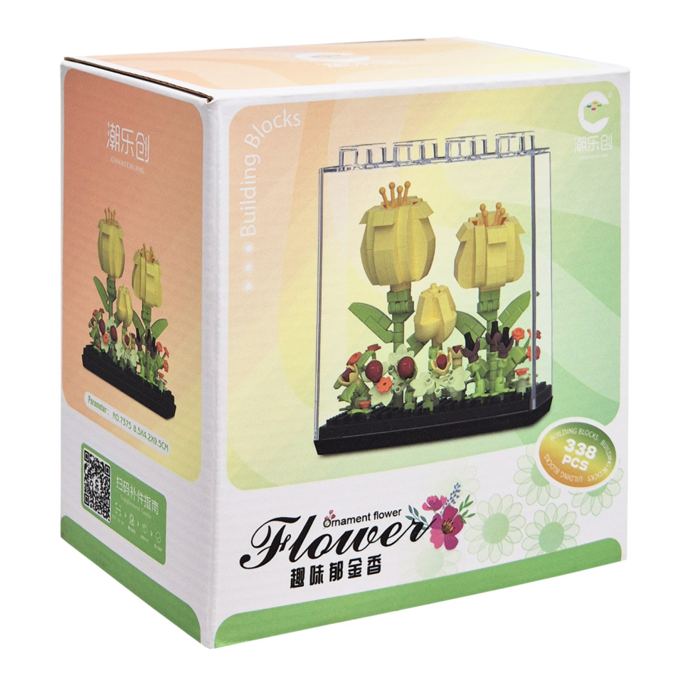 Дитячий Конструктор Ornament Flower 7375 у колбі, 338 деталей - гурт(опт), дропшиппінг