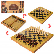 Дерев'яні шахи 162, 3в1 (шашки, нарди)