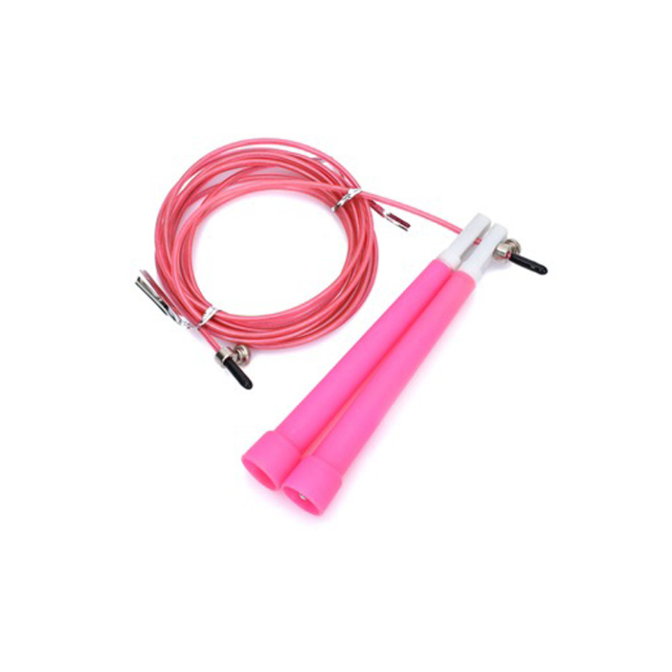 Скакалка швидкісна MS 3765(Pink) 290 см, ручка пластик, мотузка гума+метал - гурт(опт), дропшиппінг 