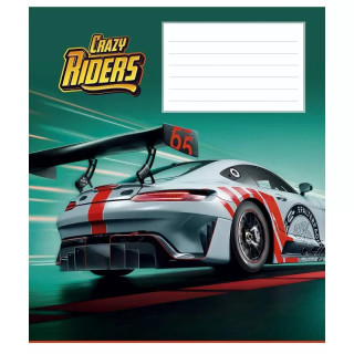 Тетрадь ученическая "Crazy riders" 012-3258C-5 в косую линию, 12 листов