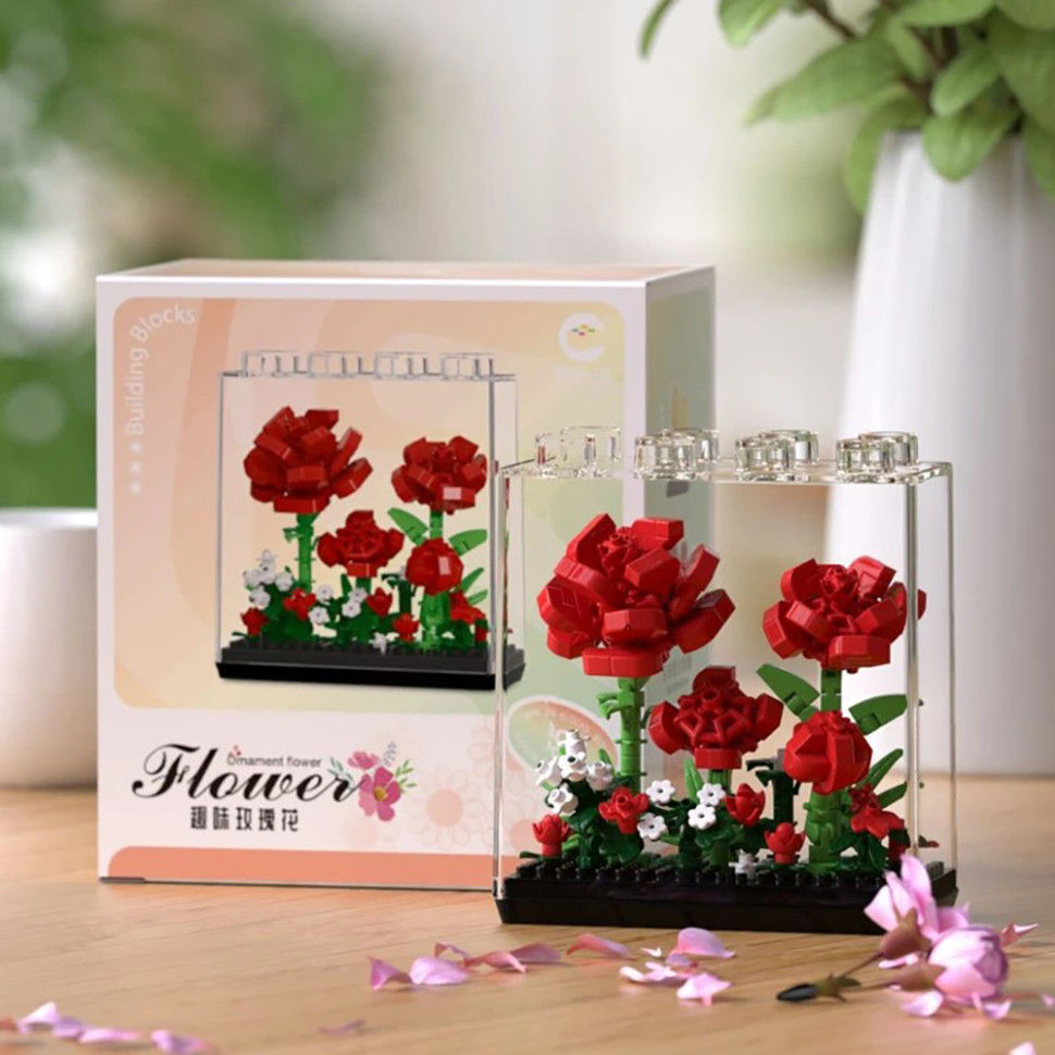Дитячий Конструктор Ornament Flower 7376 у колбі, 308 деталей - гурт(опт), дропшиппінг