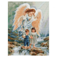 Алмазная мозаика "Ангел над детьми" Strateg HA0005 50х60 см