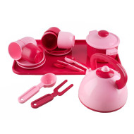 Ігровий набір посуду 70309 (Pink) з чайником, каструлею та тацею