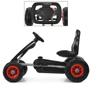Карт педальный Bambi kart M 4036-2 надувные колеса Черный