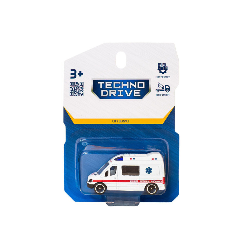 УЦІНКА!!! Автомодель дитяча Швидка допомога TechnoDrive 250421CG-3-UC масштаб 1:64 - гурт(опт), дропшиппінг