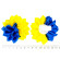 Набор для девочек Бант желто-синий на резинке 0108-369, 10 шт опт, дропшиппинг