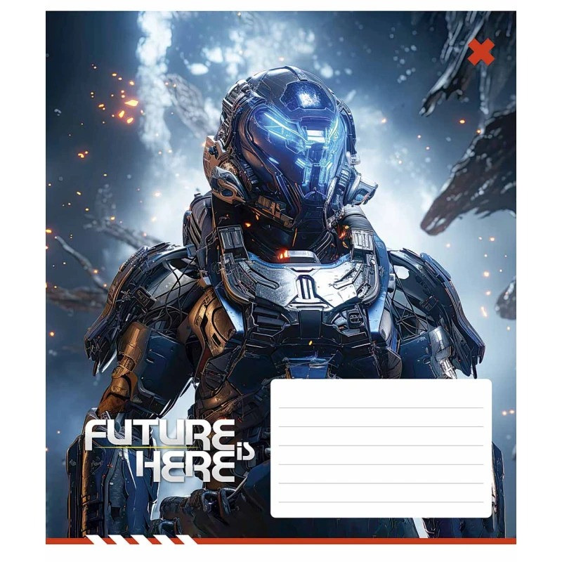 Тетрадь ученическая «Future is Here» 012-3417K-1 в клеточку, 12 листов опт, дропшиппинг