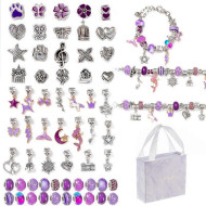 Набор для создания браслетов и подвесок B4341(Purple) с шармами