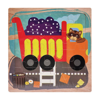 Деревянный пазл-вкладыш Грузовик 73260-16, 16 деталей