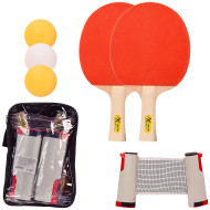 Набір для настільного тенісу TT2136 Extreme Motion, 2 ракетки, 3 м'ячики ABS, з сіткою в чохлі