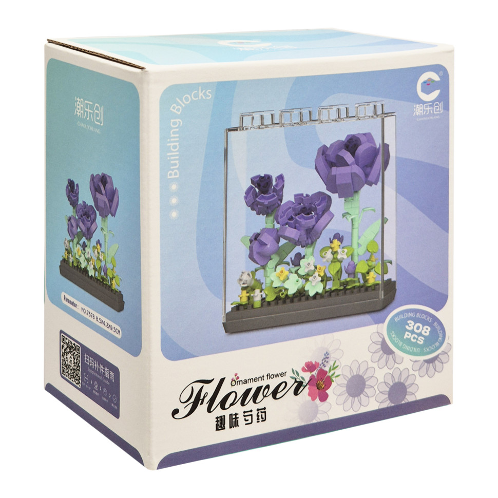Дитячий Конструктор Ornament Flower 7378 у колбі, 308 деталей - гурт(опт), дропшиппінг