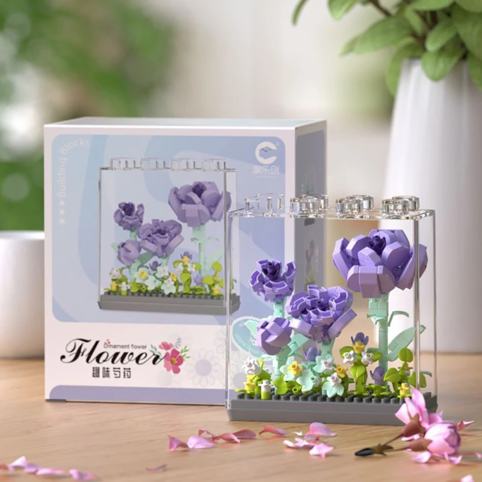 Дитячий Конструктор Ornament Flower 7378 у колбі, 308 деталей - гурт(опт), дропшиппінг