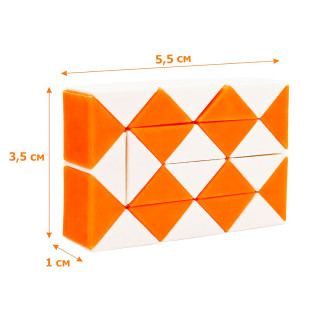 Головоломка Змейка Рубика IGR67(Orange) маленькая 3,5x5,5 см, двухцветная