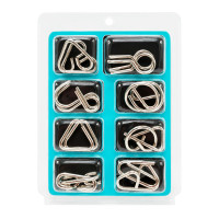 Набор металлических головоломок 2088F-G(Turquoise) 8 шт, в слюде, 12-18-3 см