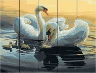 Картина по номерам на дереве. Rainbow Art "Лебеди на пруду" RA011-RA, 50х40 см