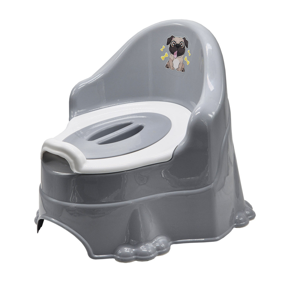 Горщик дитячий з кришкою 5163TXK(Grey) пластик, сірий - гурт(опт), дропшиппінг 