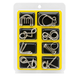 Набор металлических головоломок 2088F-G(Yellow) 8 шт, в слюде, 12-18-3 см