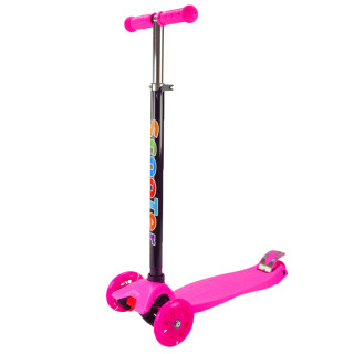 Самокат детский 3-х колесный Scooter Maxi SC2401(Pink) светящиеся колеса, розовый