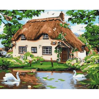 Картина по номерам "Деревенский домик" BS8291, 40x50 см