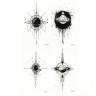 Набор временных тату «Космос» black-tattoo-mini-set-space из 4 черных по 9,5 х 5,5 см              опт, дропшиппинг