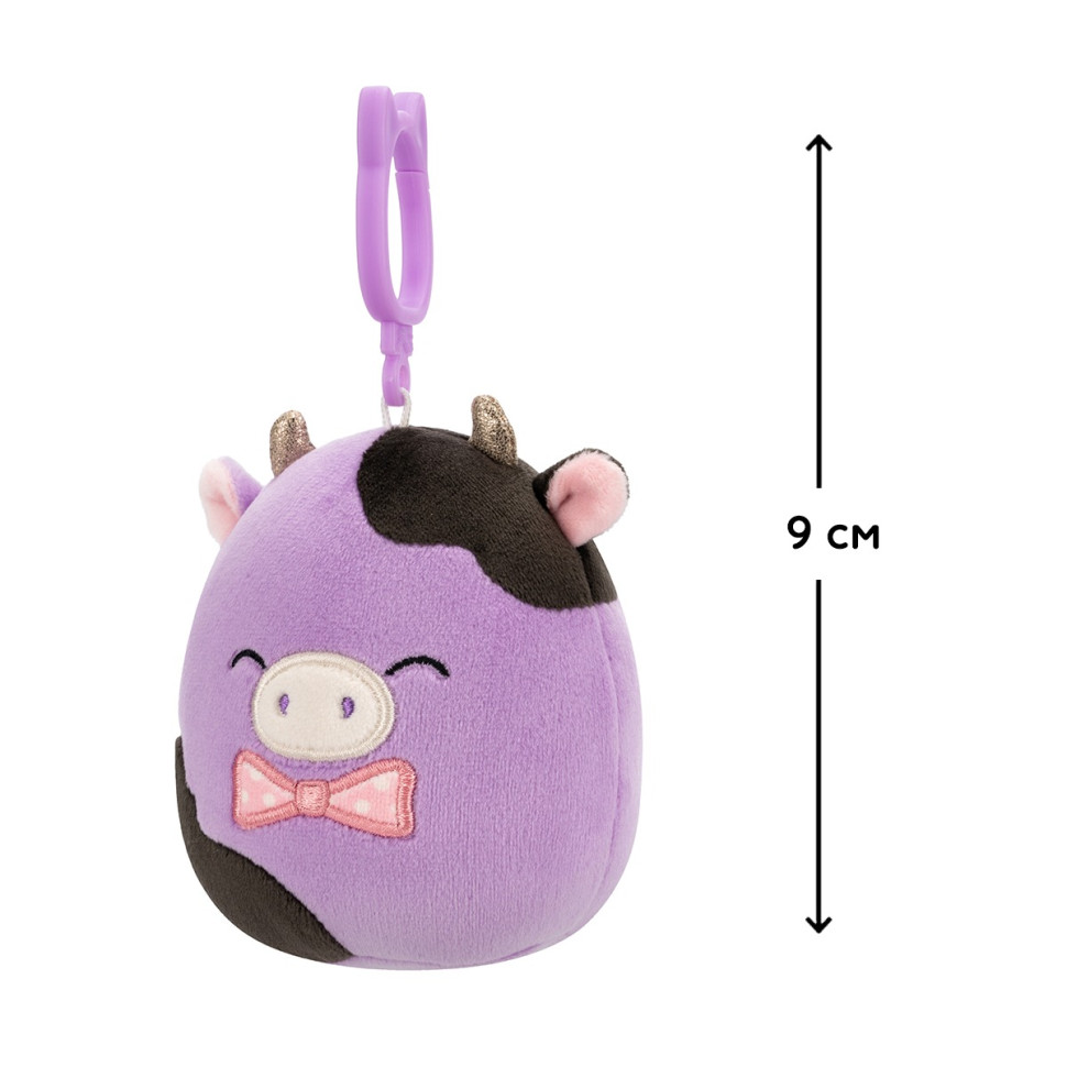 Мягкая игрушка на клипсе Коровка Олекси Squishmallows SQCP00463, 9 см опт, дропшиппинг
