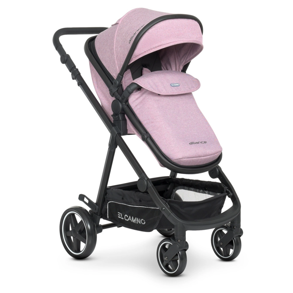 Коляска дитяча універсальна 2в1 EL CAMINO Me 1069 Denim Ash Pink - гурт(опт), дропшиппінг 