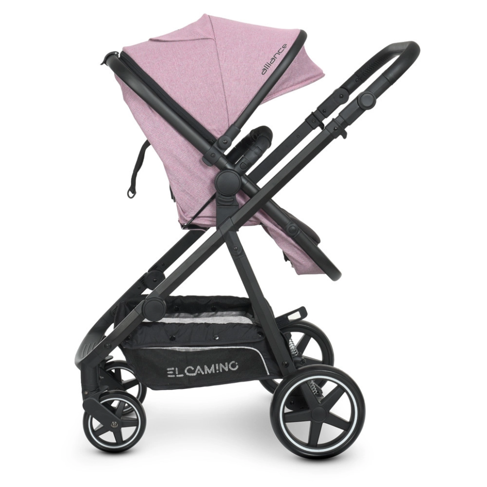 Коляска дитяча універсальна 2в1 EL CAMINO Me 1069 Denim Ash Pink - гурт(опт), дропшиппінг 